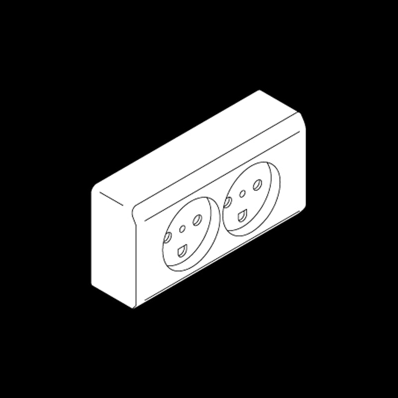 Opus 66 stikkontakt udvendig lysegrå