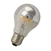 A60 Filament LED pære - 240V 6W 2700K E27 Topforspejlet Sølv