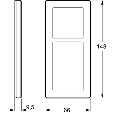LK Fuga ramme PURE 66 glas 2½m - hvid