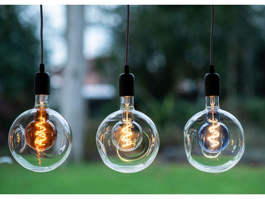 G180 Duo LED - 230-240V / 4W E27, Varm hvid, Klar/Rav