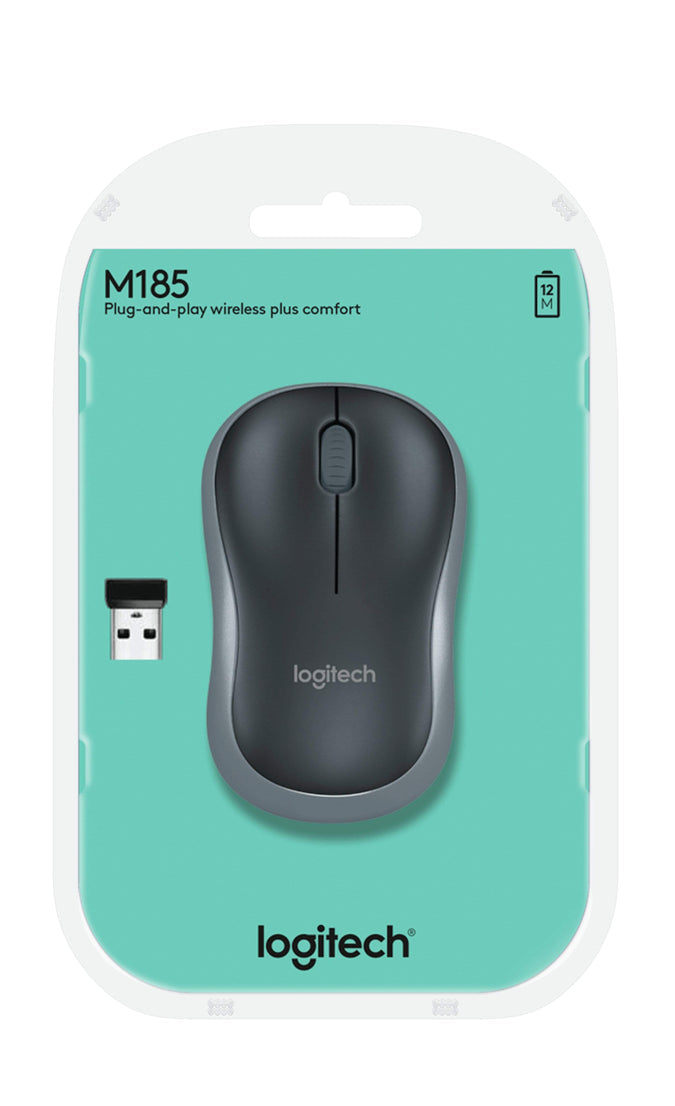 M185 trådløs optisk mus m. "nano" receiver, Sort/grå