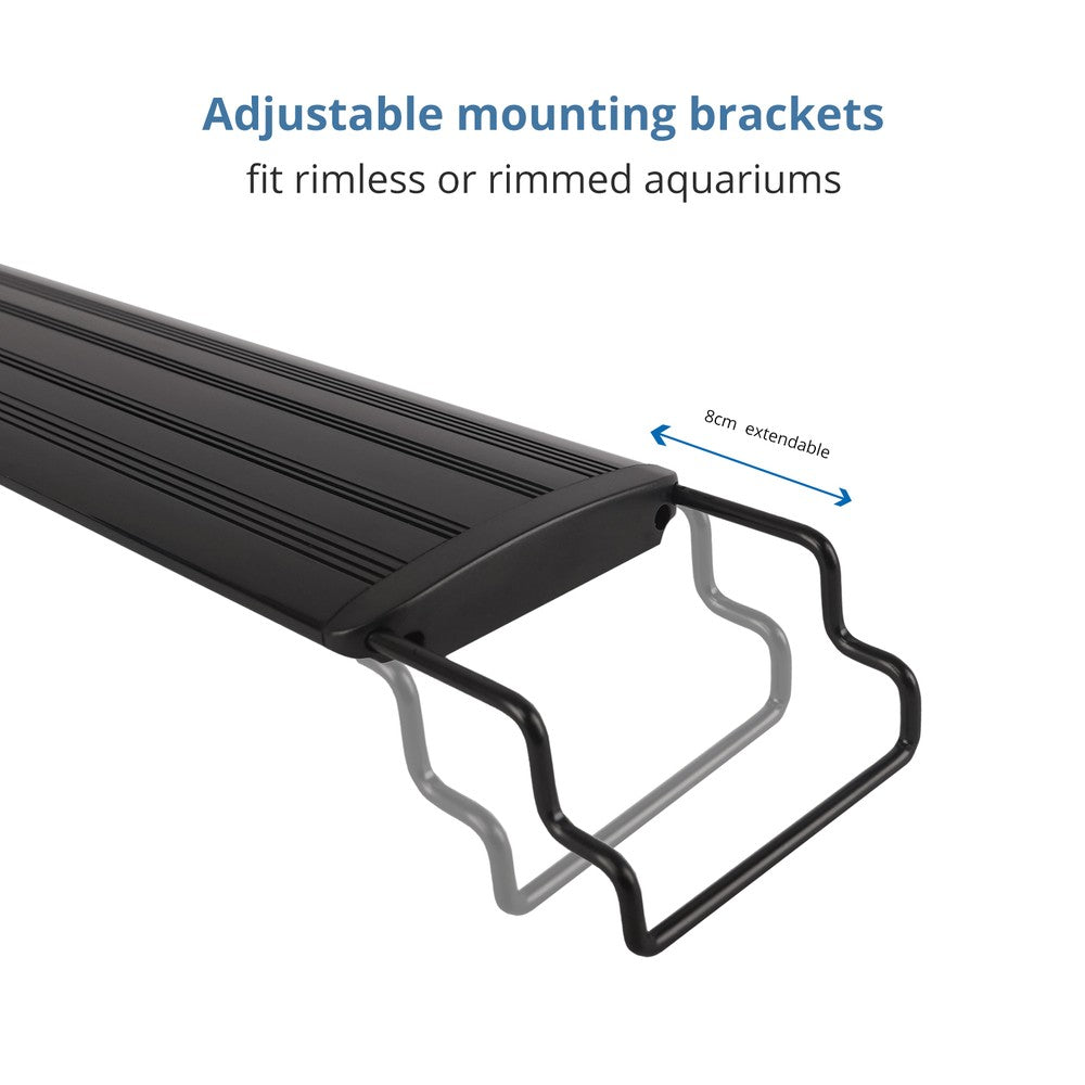 Akvarie LED-armatur 90-115 cm, hvid/blå/rød/grøn, justerbar længde, IP66