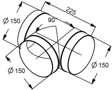 Rund Ø150 T-stykke