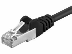 FTP netværkskabel - Skærmet CAT5e, 2xRJ45, Sort (1m)