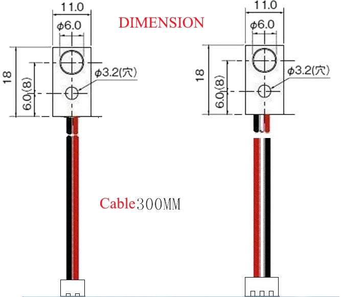 IR brudstrålesensor - 5Vdc, 3mm IR LED, NO (2 dele)