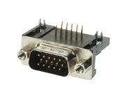 D-SUB stik - 15pol HD han (VGA) til print 90°