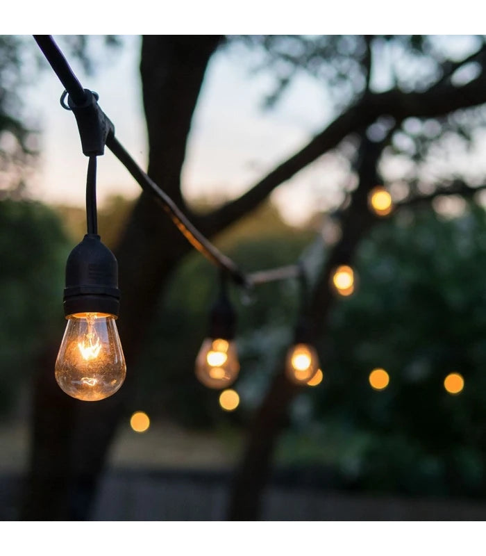 V-Tac Lyskæde til 15 E27 Pærer - 15m, IP54, 230V, Uden Lyskilde