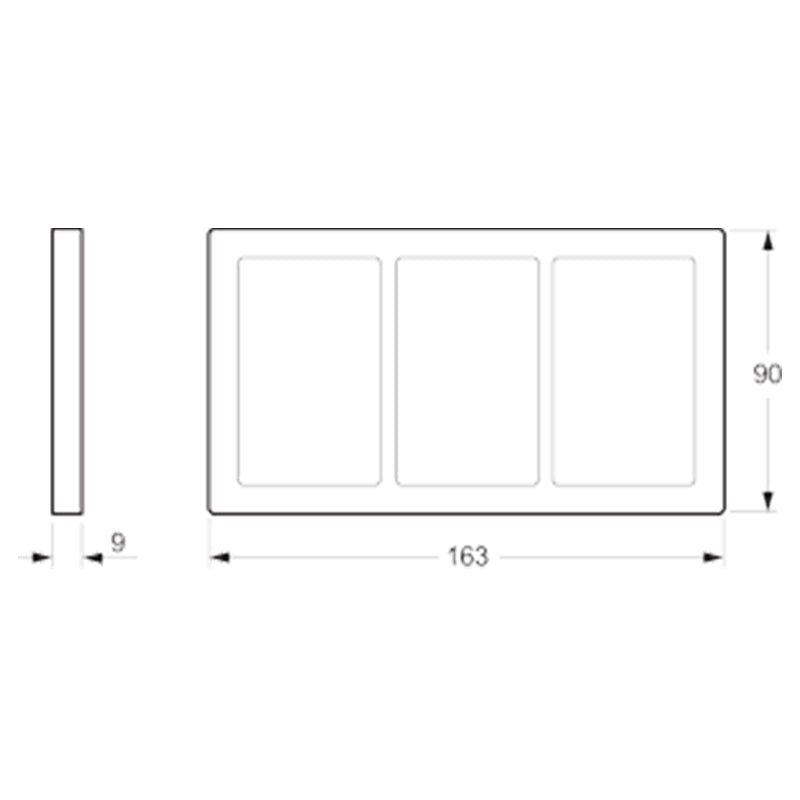 LK Fuga ramme BASE 63 3x1½m - lysegrå
