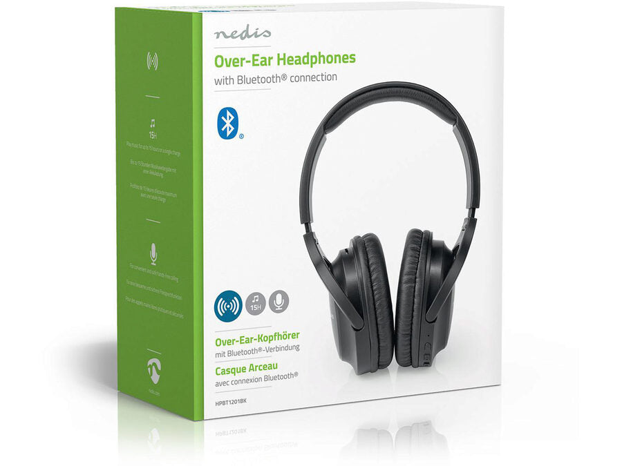 Trådløs Hovedtelefon m. mik. - Bluetooth, Sort