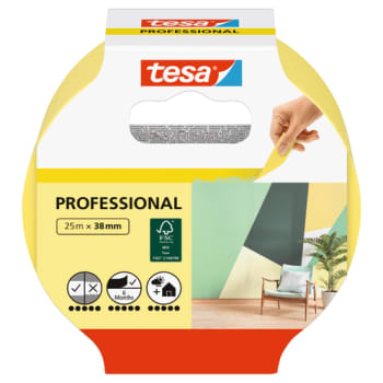 tesa afdækningstape 38 mm x 25 m, gul