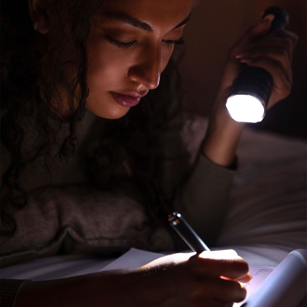 V-Tac 10W LED lygte - 1000 lumens, genopladelig, IP54 - Sort