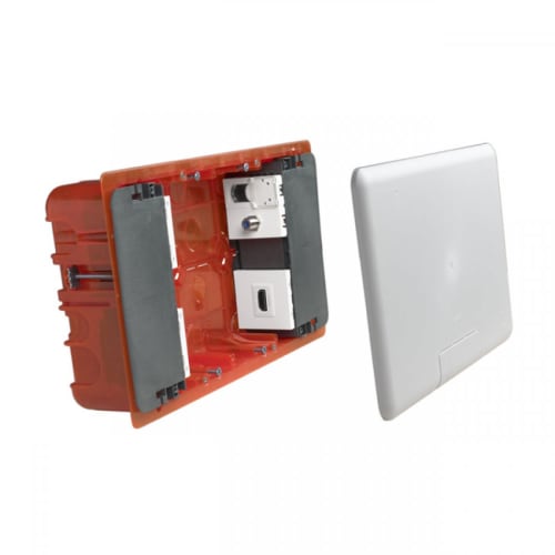 Batibox Mediabox 2x5M, hvid, 285x142x50 mm