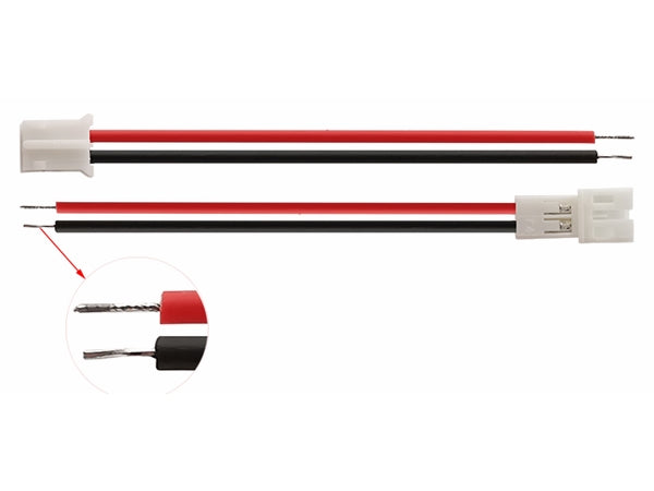 Ledning-til-ledning stiksæt - JST PH 2pol, på ledn. (2x10cm)