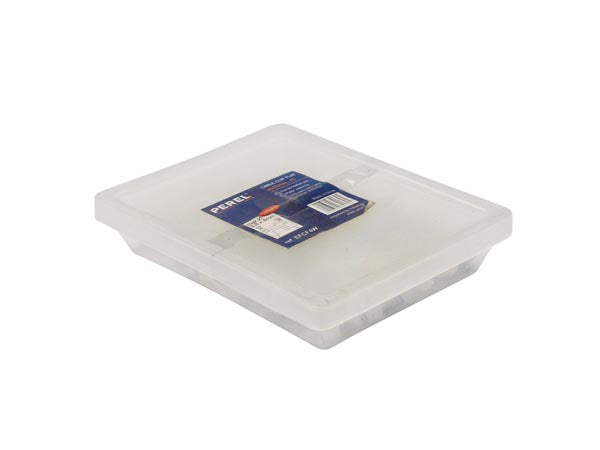 Kabelsøm-clips - Flad 3x4mm, Hvid (100 stk. box)