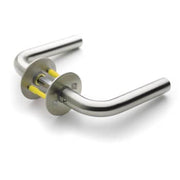 dørgreb l-form m/ros 00-40 l18 monteret massiv roset ø50x2mm
