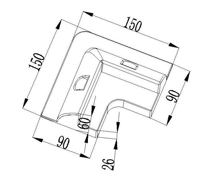 Solpanel monteringsbeslag, caravan - ABS, 4 hjørner