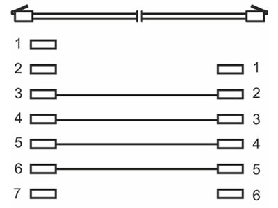 ISDN telefonledning - RJ11(6P4C) til RJ45(8P4C), Sort (15m)