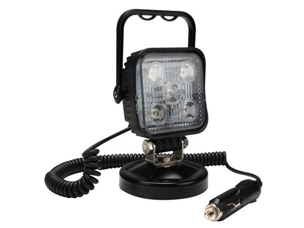 LED projektør m. magnetfod - 12-24V / 15W, Neutral hvid