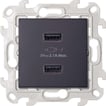 Simon 24 Harmonie Dobbelt USB oplader 2,4A Type A grå