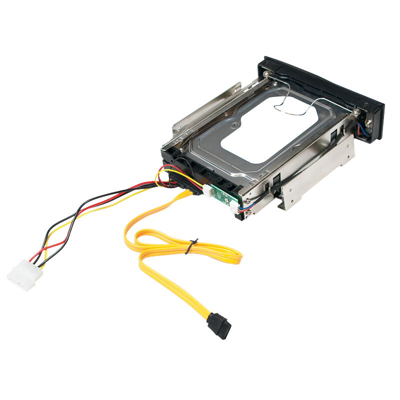 Flytbar Harddisk kabinet til 3,5" SATA HDD, Sort Alu.