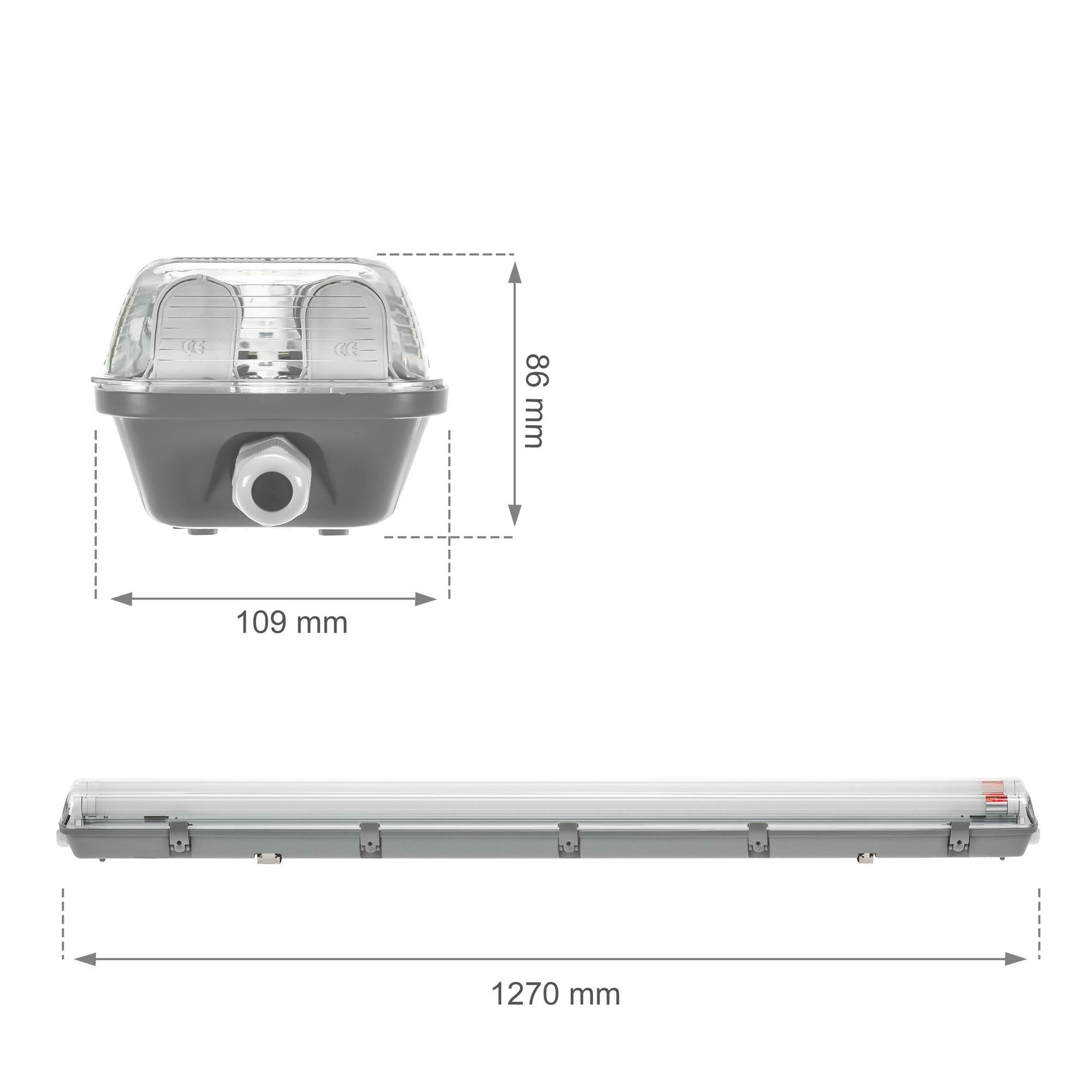 Limea LED armatur for LED rør 2x120cm IP65