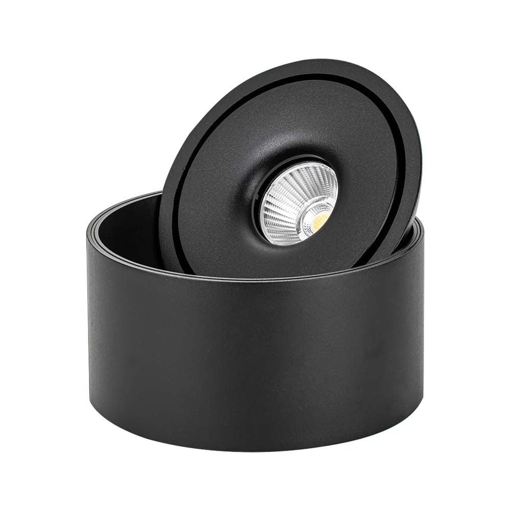 30W LED nedadrettet lys - Flad, COB, monteret, 3i1, sort hus, 28W effekt, 2500lm, RA90.