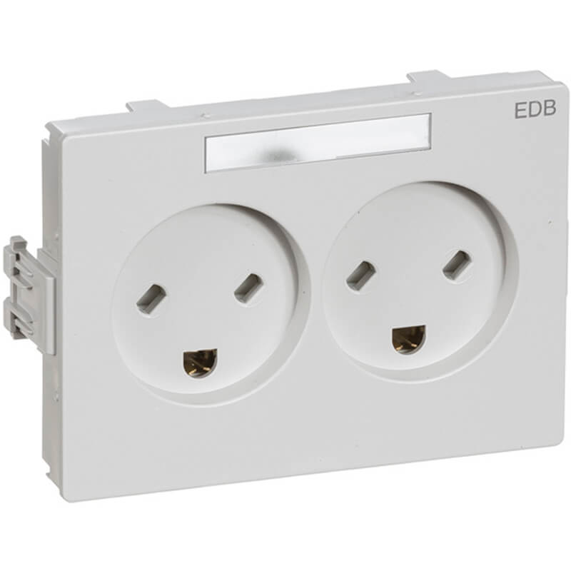 LK Clic line stikkontakt dobbelt EDB m j hvid