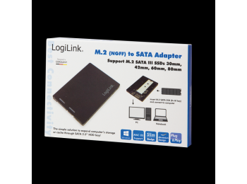 M.2 (NGFF) SSD til 2,5" SATA adapter