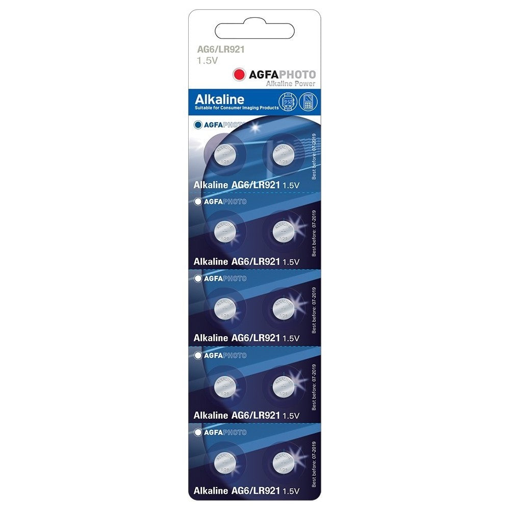 AgfaPhoto LR921/AG6 10-pak alkaline knapcellebatteri - 1,5V