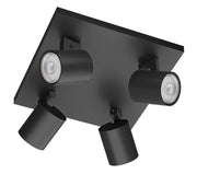 Runner plate/spiral black 4x20W 230V