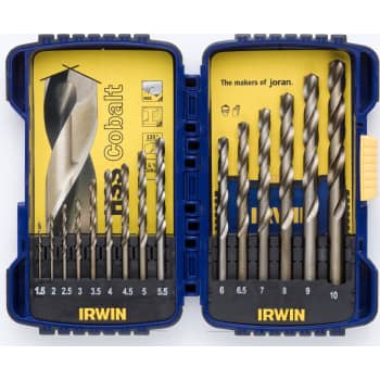Irwin HSS Cobalt bor, 15 stk. 1,5-10 mm i kassette