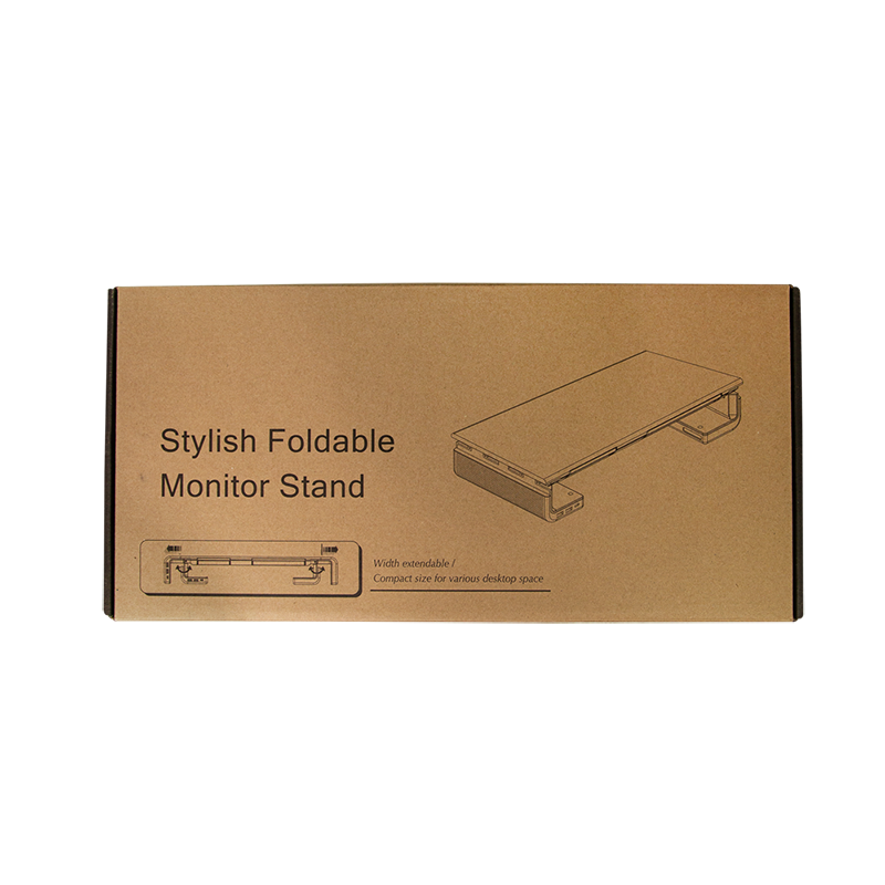 Monitorstand m. USB hub - 420-520mm, foldbar, USB 3.0+USB-C