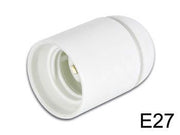 Kronefatning - E27, 10mm gevind, Hvid (max 240VAC/60W)