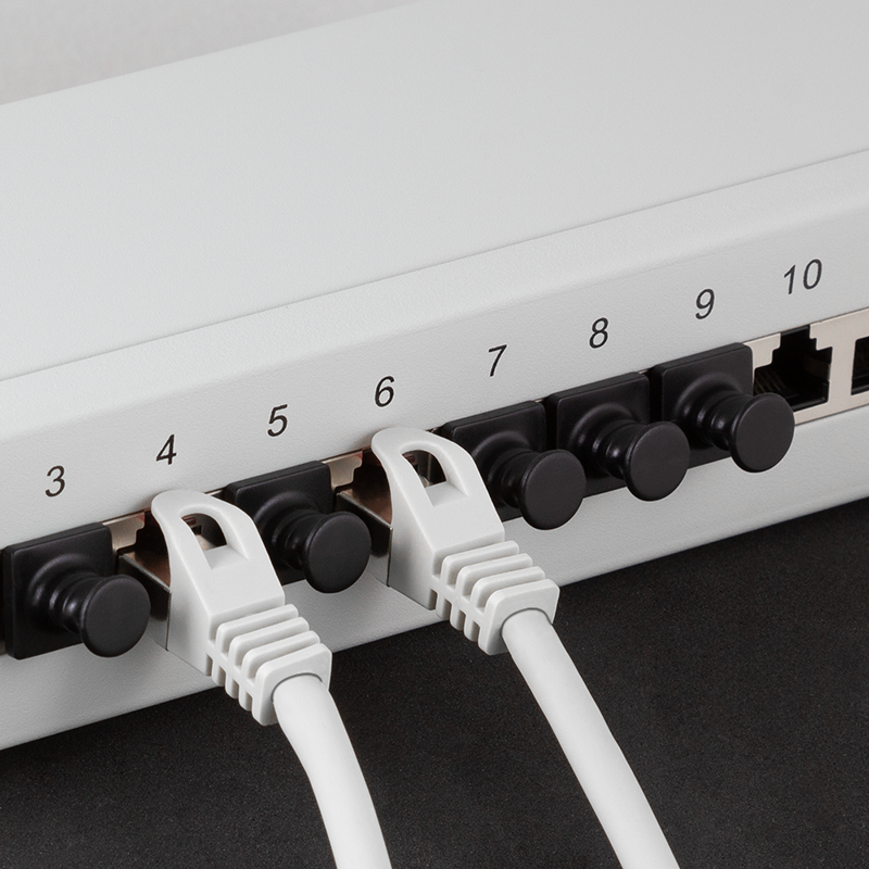 Støvdæksel til RJ45-port - Snap-in Sort (100 stk.)