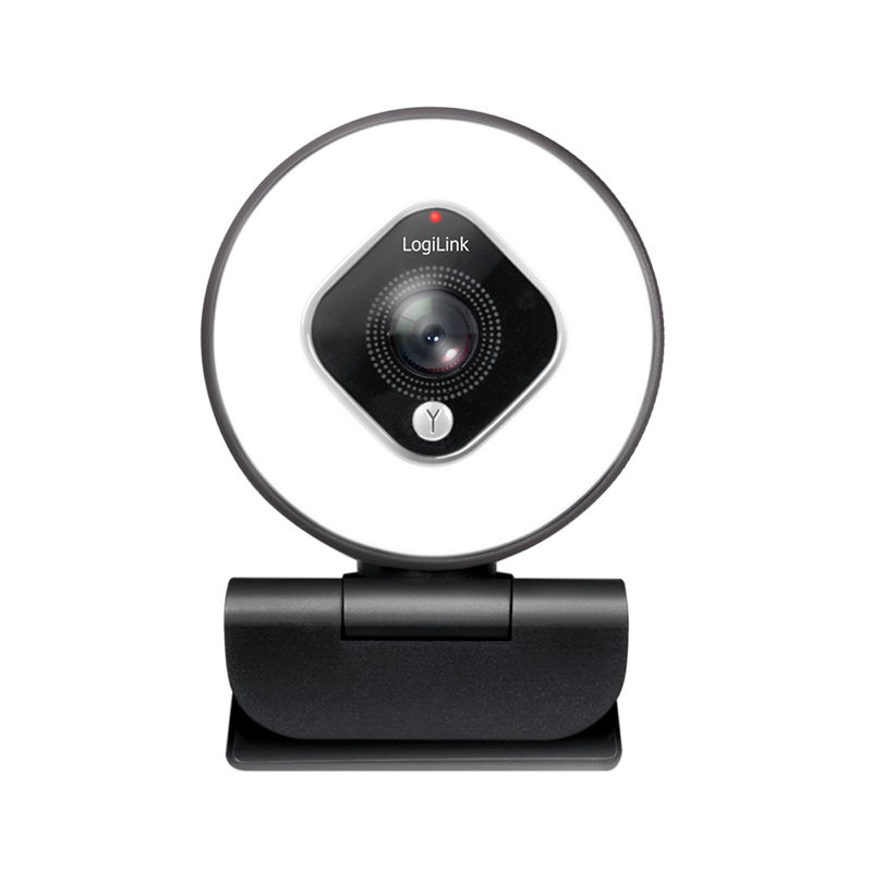 USB 2.0 Webcam m. ringlys - HD 1920x1080, Sort