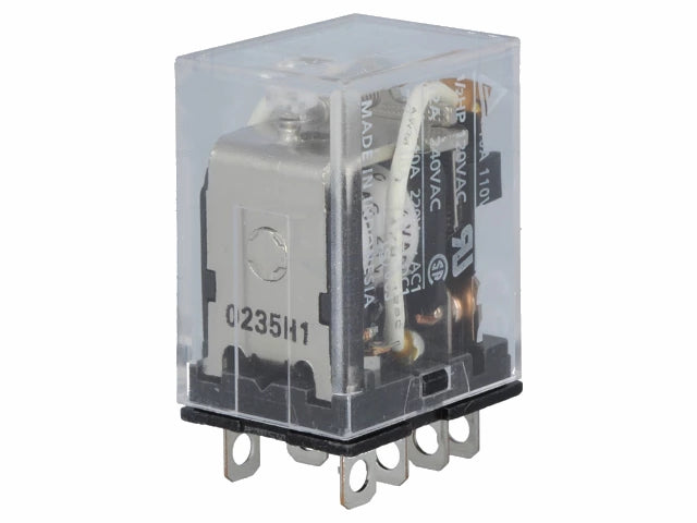 Heavy duty relæ - 24VAC / 10A, 2 x skifte (DPDT)