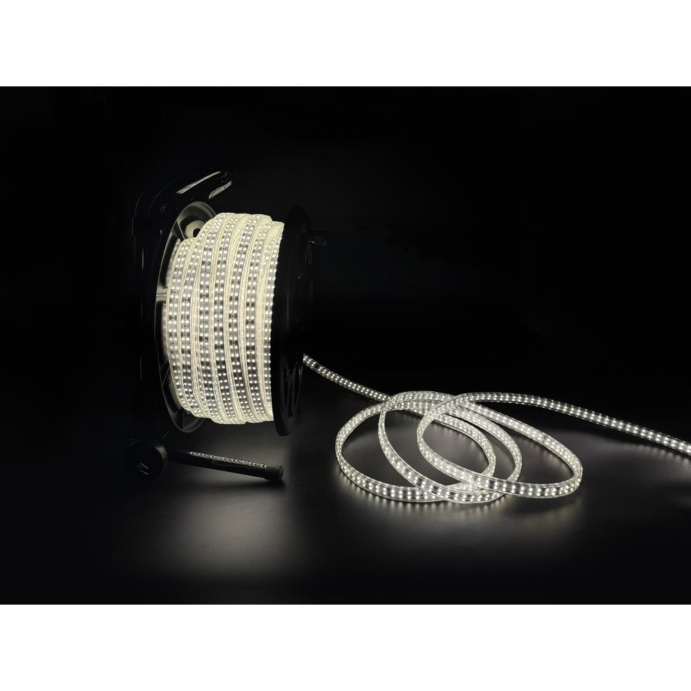 50m 360° LED strip arbejdslys på tromle - 230V, IP67, 360 LED/m, 12W/m, 1500 lm/m, 600W, 75000lm
