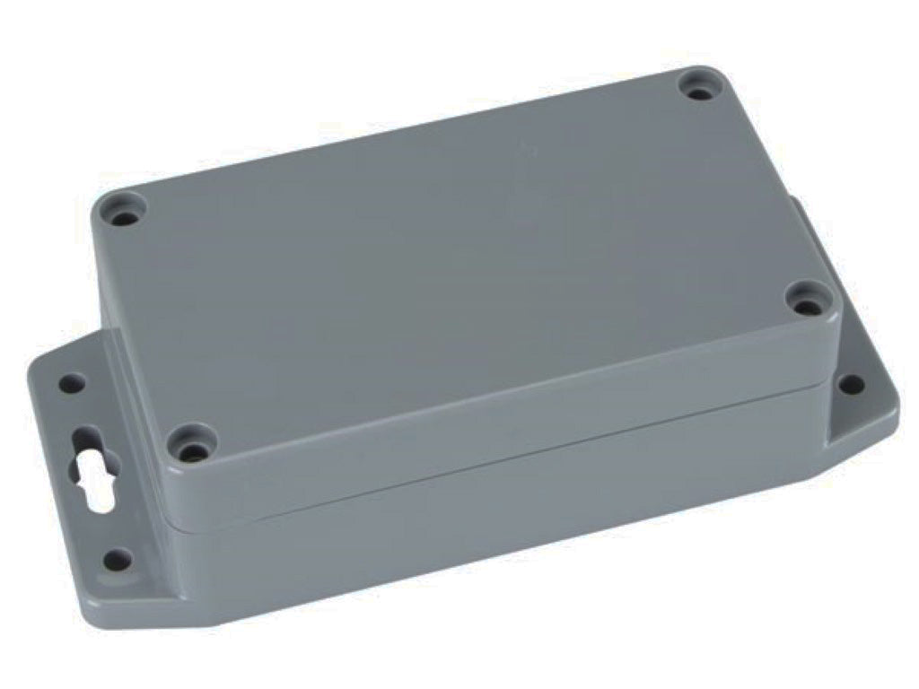 Plastkabinet m. flanger - Grå, IP65 (115x65x40mm)