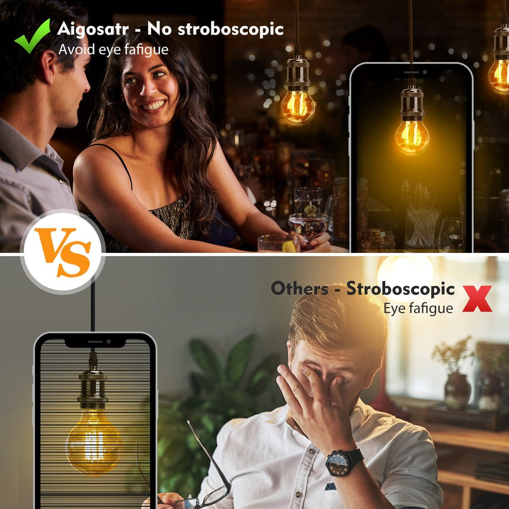 LED Filamentpære G45 E27 4W 2700K Klar - Erstatter 40W, 470lm, RA80, 3 års garanti.