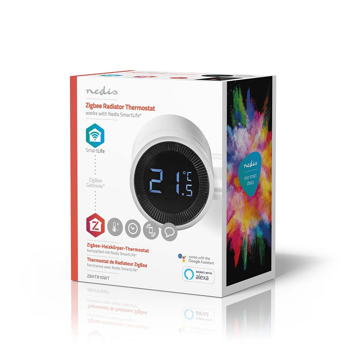 ZigBee Trådløs radiatortermostat - LCD, Hvid