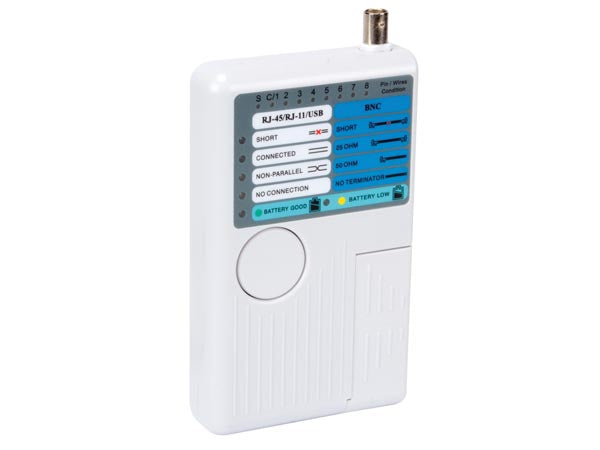 USB og LAN kabeltester (USB-A/B, BNC, RJ45/RJ12/RJ11/RJ10)