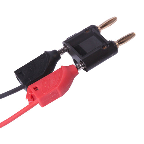 Dobbelt bananbøsning m. skrueterminaler - Sort