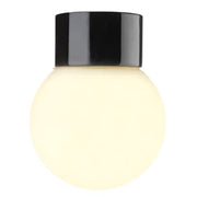 Loft- og væglampe Glob 150 lige, E27, sort/opal, IP54