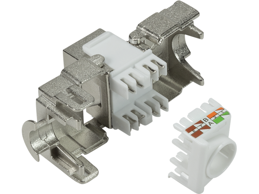 Keystone RJ45 fatning - CAT6a 500MHz skærmet (Toolless)