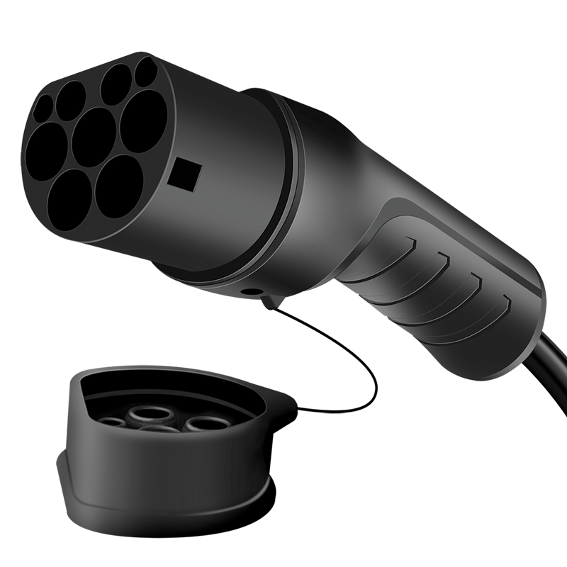 Spiral ladekabel til elbil - 11kW, 16A, 3-faset, type 2 (5m)