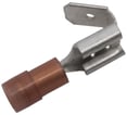 Isol. spademuffe m/afgr. A1507FLSH 0,5-1,5mm2 6,3x0,8 Rød - I poser a 10 stk.