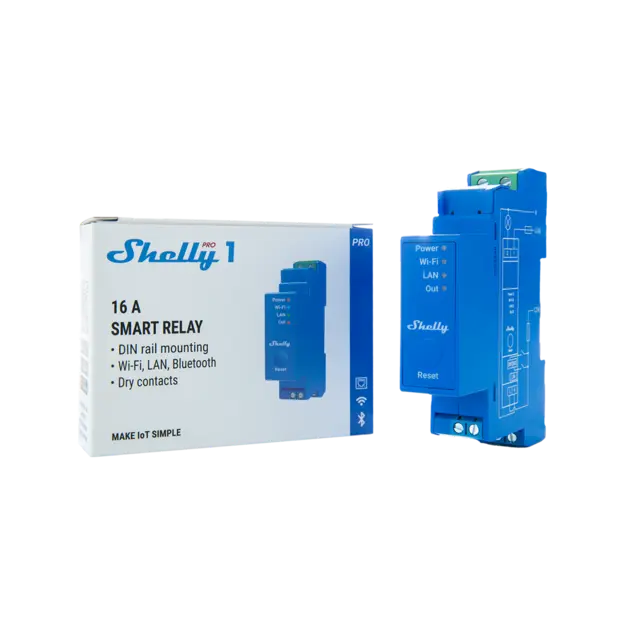 Shelly Pro 1 - WiFI relæ, potentialfrit kontaktsæt
