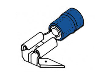 Blå kabelsko - Han/hun forgrener 6,3mm (10 stk.)
