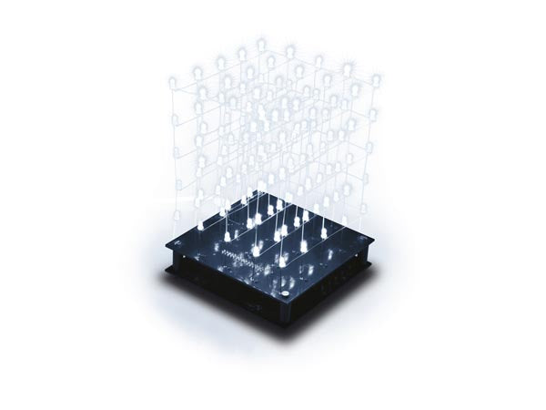 K8018W - 3D LED kube, 5x5x5 hvide LED, programmerbar via USB