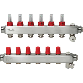 Danfoss SSM manifoldsæt 6+6 m/flowmetre og endestykke